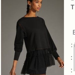 Anthropologie tulle sweatshirt
